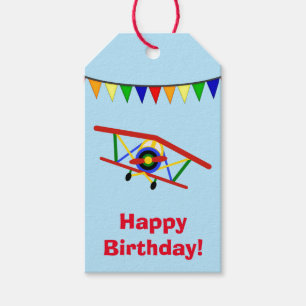 Cute Aeroplane Birthday Gift Tags