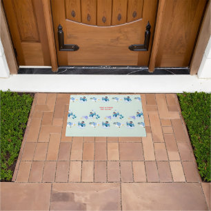 Cute Aeroplane Kids Birthday Invitation Doormat