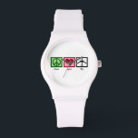 Cute Aeroplane Watch<br><div class="desc">Peace Love Fly. I love flying. A great gift for a pilot or someone who loves planes.</div>