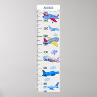 Cute Aeroplanes Growth Chart Centimetre