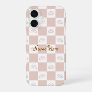 Cute Aesthetic Chequerboard Chequered Pattern for  iPhone 16 Case