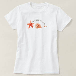 Cute aesthetic coral beach starfish seachell T-Shirt