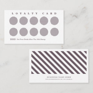 Cute Aesthetic Dark Grey Stripes Reward Loyalty Card