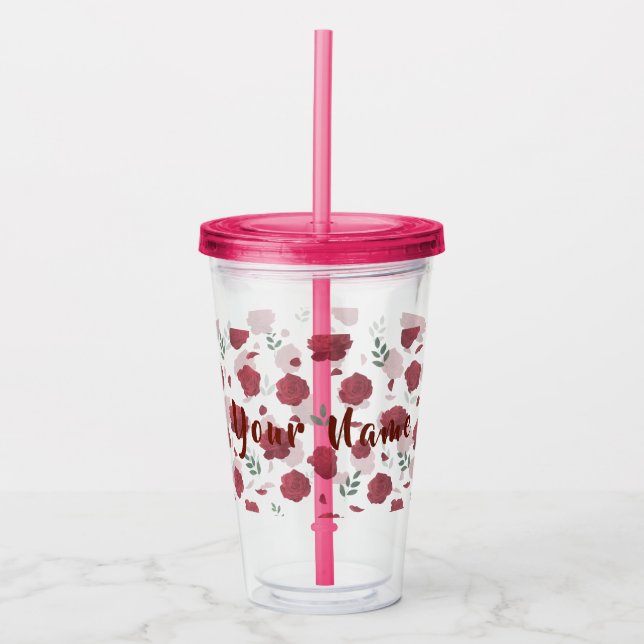 Cute Aesthetic Drinkware Acrylic Tumbler (Front)