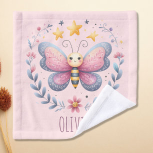 Cute Aesthetic Floral Butterfly Wash Cloth
