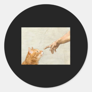 Cute Aesthetic Funny Cat Art Graphic Y2k Teen Girl Classic Round Sticker