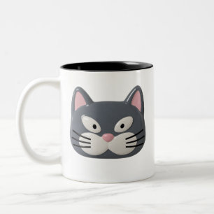 Cute Aesthetic Grey Cat Face Coffee Mug