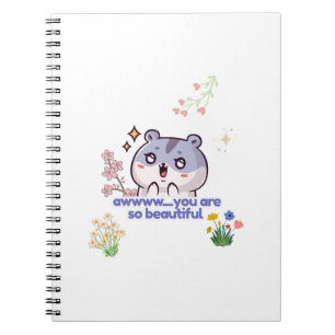 Cute Aesthetic Hamster Spiral Notebook