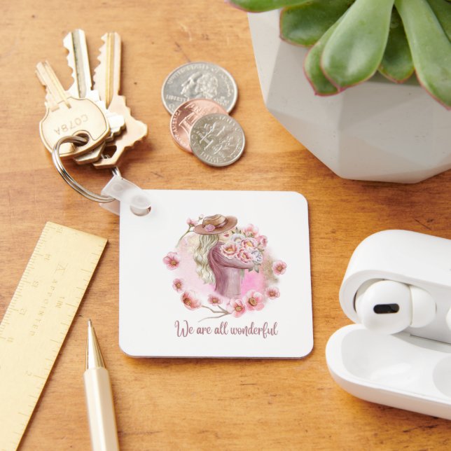 Cute Aesthetic  Keychain Minimal Acrylic keychain (Desk)