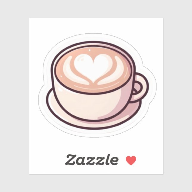  Cute Aesthetic Latte Art Heart Coffee Cup Stick (Sheet)