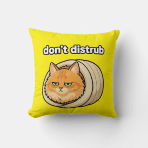 Cute Aesthetic Orange Cat Don't Disturb button Cushion