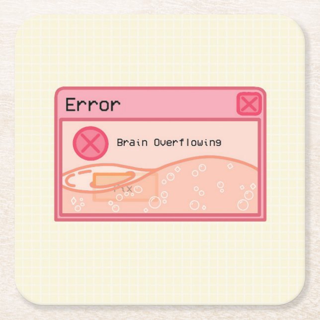 Cute aesthetic pastel pink coaster (error message) (Front)