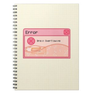 Cute aesthetic pastel pink notebook(error message) notebook