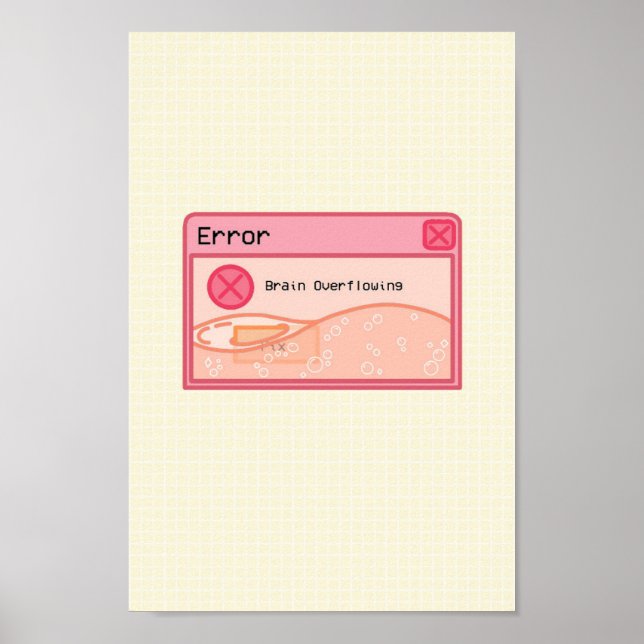 Cute aesthetic pink pastel poster (error message) (Front)