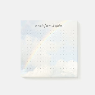 Cute aesthetic rainbow Dot Grid Personalised Name Post-it Notes