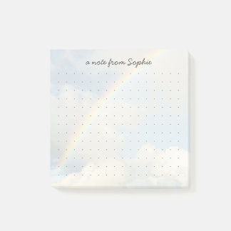 Cute aesthetic rainbow Dot Grid Personalised Name Post-it Notes