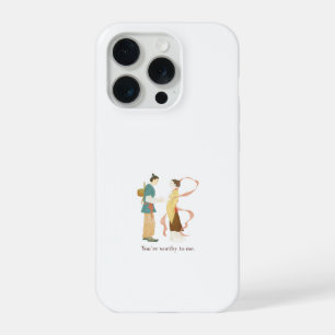 Cute Aesthetic Traditional Anime Couple Worthy iPhone 15 Pro Case