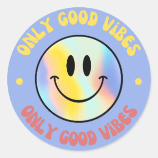 Cute Aesthetic vibes Classic Round Sticker