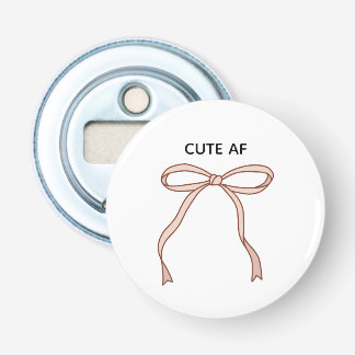 Cute AF Pink Coquette Ribbon Bow Bottle Opener