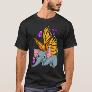 Cute Africa Animal  Nature Insect Butterfly Elepha T-Shirt