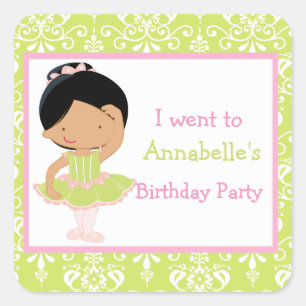 Cute African American Ballerina 'I went to' Square Sticker