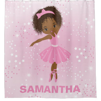 Cute African American Ballerina Shower Curtain