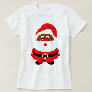 Cute African-American black Santa Claus Christmas T-Shirt