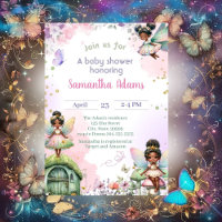 Cute African American Fairy Baby Shower
