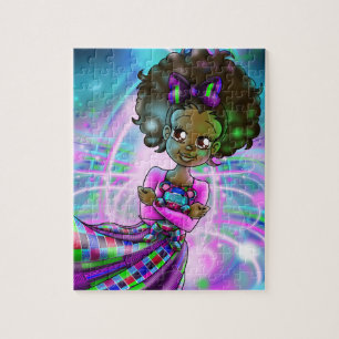 Cute African American Girl 8" x 10" Puzzle Piece