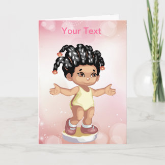 Cute African American Girl Greeting Card
