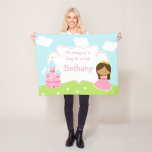 Cute African American Our Little Princess Fleece Blanket