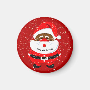Cute African-American Santa Claus Christmas Magnet