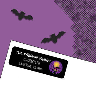 Cute African American Witch - Halloween Labels