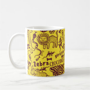 Cute African animals seamless pattern Coffee Mug