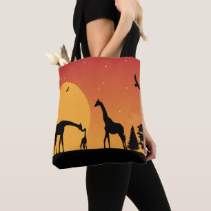 cute African giraffe lovers Tote Bag
