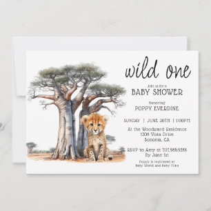 Cute African Savannah Wild One Boy Baby Shower  Invitation