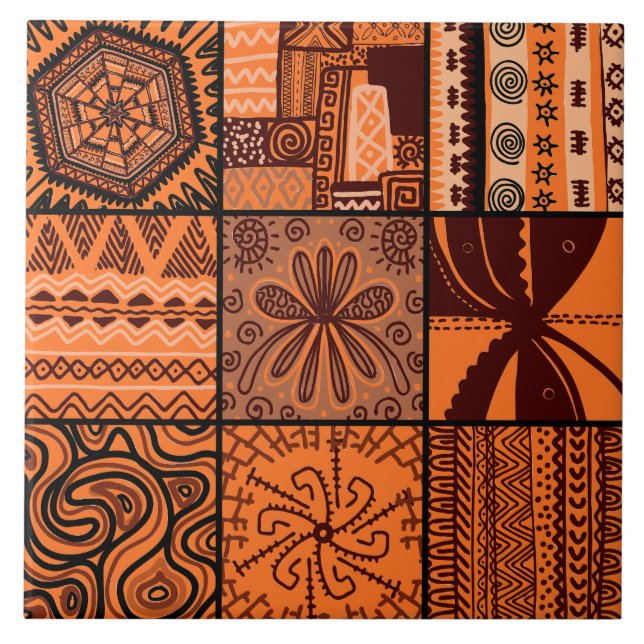 Cute African style pattern  Ceramic Tile (Front)