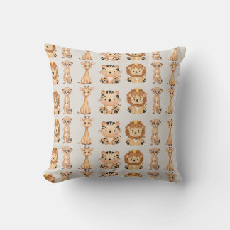 Cute African Wild Animals Cushion