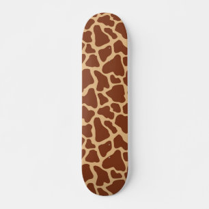Cute African Wildlife Giraffe Animal Print Pattern Skateboard