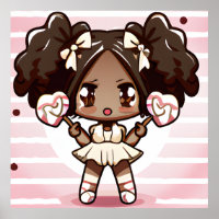 CUTE AFRO CANDY GIRL POSTER