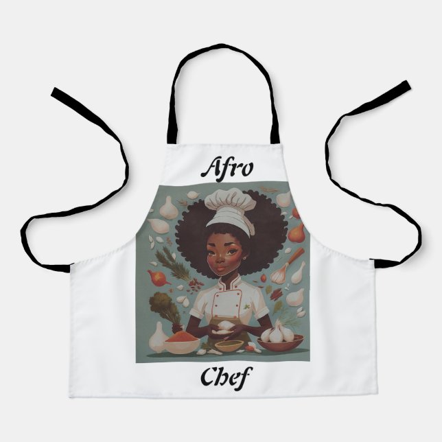 Cute  Afro Chef  Apron (Front)