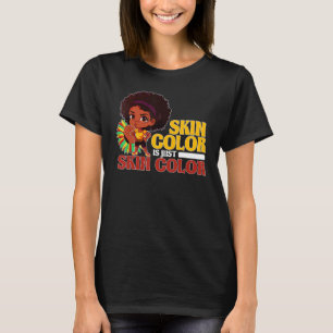 Cute Afro Girl Chibi Positive Black Pride Skin Col T-Shirt