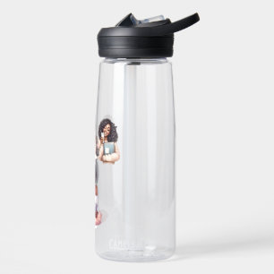 Cute Afro Girl Reading Yoga Water Bottle