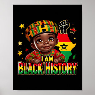 Cute Afro Peekaboo Boy Little King Black History M Poster