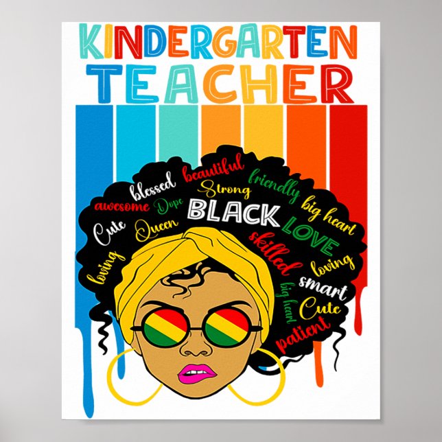 Cute Afro Smart Black History Month For Kindergart Poster (Front)