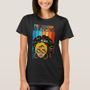 Cute Afro Smart women Black History Month Preschoo T-Shirt