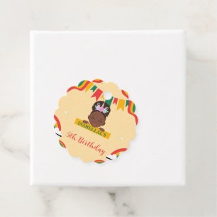 Cute afro unicorn African american girls Birthday  Favour Tags