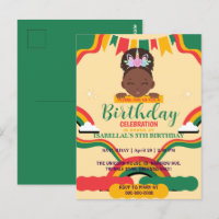 Cute afro unicorn African american girls Birthday 