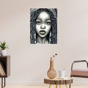 CUTE AFRO WOMAN QUEEN MELANIN  POSTER
