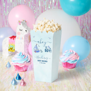 Cute Ahoy It's a Boy Sailboat Nautical Baby Shower Favour Box